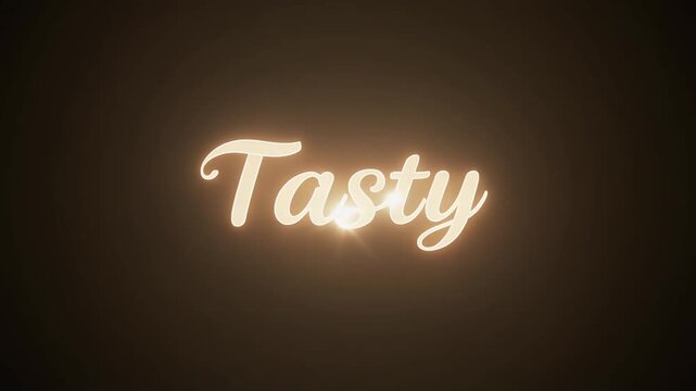 Tasty Text Animation with Glowing Script for Food and Cooking Intro