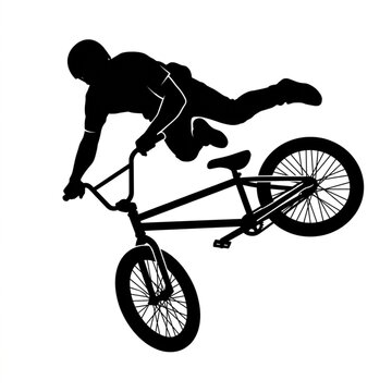 BMX Rider Leaning Back Jump Silhouette