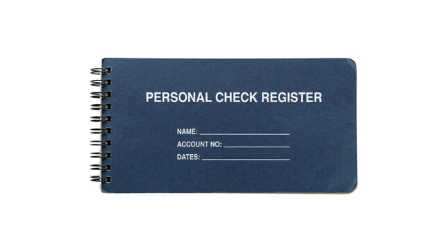 Blue personal check register isolated on transparent background PNG