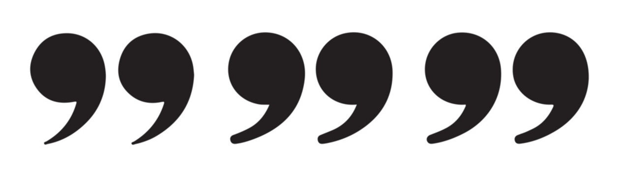 Inverted comma quotation mark border icons for repeating text patterns and book layout decoration.