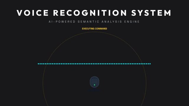 Modern Voice Recognition Interface with Cyan Waveform and Silver Data Packets for Ai Technology Systems