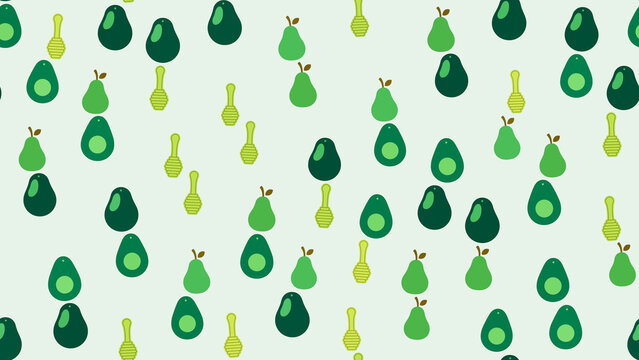 Avocado Pear and Honey Dipper Pattern