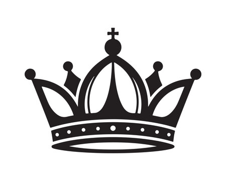 Black and white silhouette of a royal crown icon