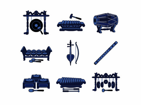 create vector indonesian gamelan illustration