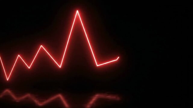 Red Neon Sine Wave Oscillation Animation