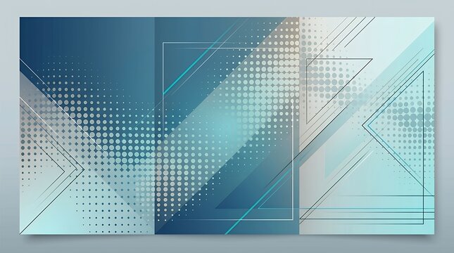 Modern linear brochure cover template featuring subtle geometric halftone dotted gradient and minimalist abstract lines suitable for corporate flyer posterand social media layout template