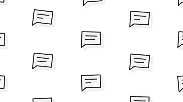 Animated Chat Icon Pattern Background with Alpha Channel - Minimalist Speech Bubble Grid Overlay