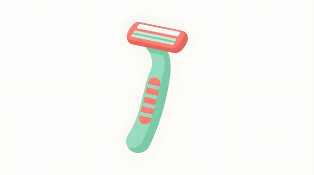 Colorful plastic razor for personal grooming on white background