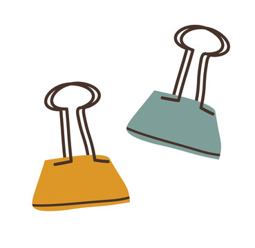 Two Colorful Binder Clips Illustration for Cozy Workspace Organization