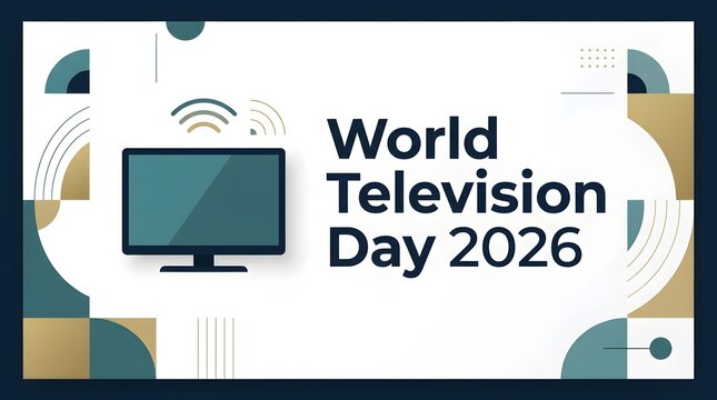 Minimalist modern world television day 2026 poster design