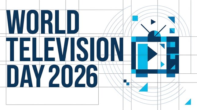 Corporate blue world television day 2026 poster design template