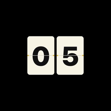 Split Flip Clock Digital Counter Counting 00 to 10 Seconds Animation Loop