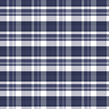Classic checkered fabric background pattern in dark blue and white