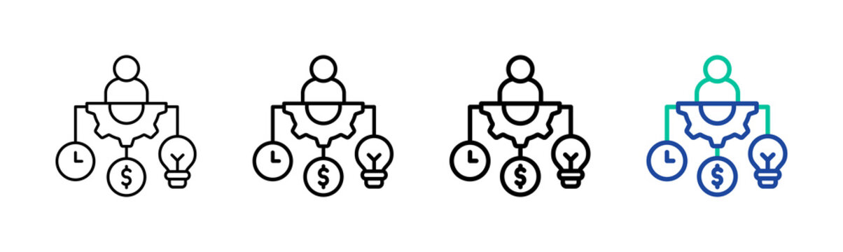 Resource Management Icon Collection Different Style Outline