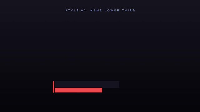 Animated lower thirds with text boxes and buttons appearing on dark background cinematic motion
