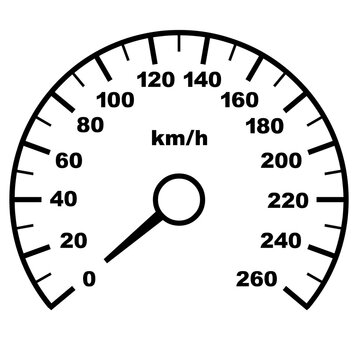 Automotive Speed Meter Gauge Icon Vector Illustration