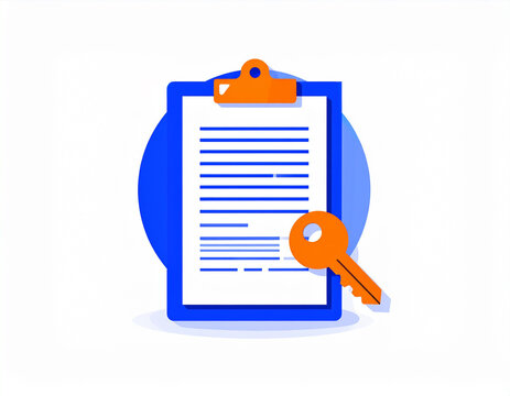 Real estate lease contract and key application process concept vector illustration
