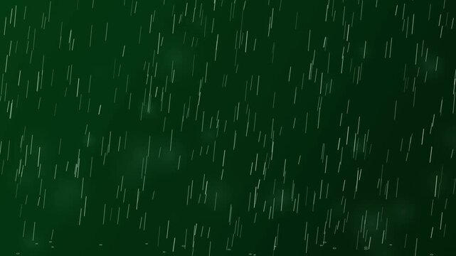 Rain Falling Animation on Green Screen, Realistic Rainfall Effect, Vertical Water Drops, Chroma Key Weather Overlay