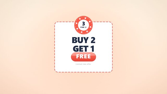 Buy 2 Get 1 Free Animated Promotional Banner for E-commerce Sales