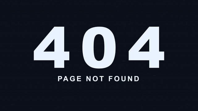 Premium 4K UHD digital glitch error 404 page not found motion graphics background.