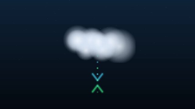 Cloud with upload and download arrows sync loop
