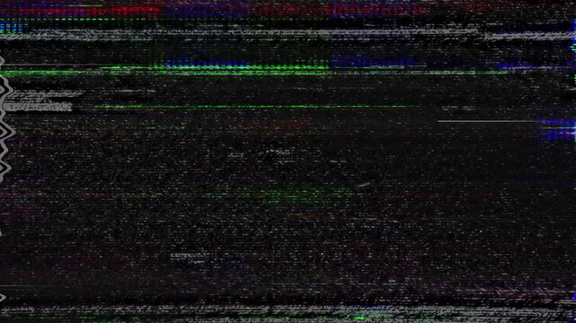 Glitches Analog Television Screen Animation