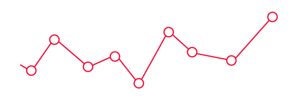 Red line graph with circular data points showing changing values on a transparent background