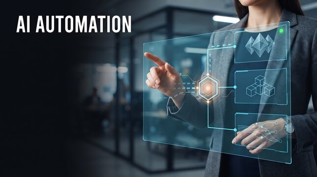 The future of technology is here a woman interacting with an ai powered holographic display