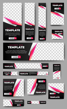 Corporate Business web banner template. vector Web set banner template, vertical, horizontal, square with multisizes. suitable for website ads, cover page, social media post, flyer and more