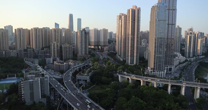 Chongqing,China- July 22,2026, The rail transit station Niujiaotuo in Chongqing city, China