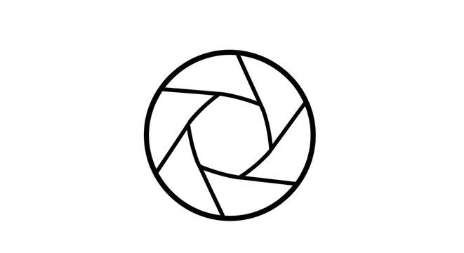 Camera shutter icon isolated on transparent background for