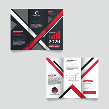 Corporate business growth strategy trifold brochure template
