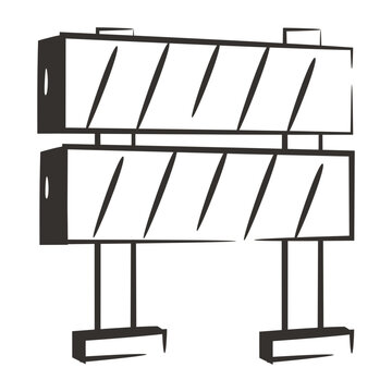 Trendy vector design of road block board