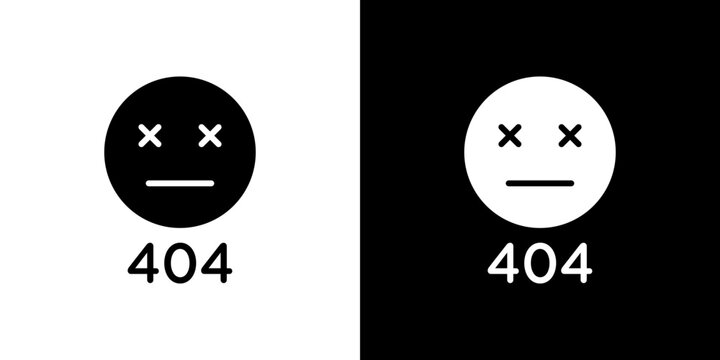 404 Error icon flat outline in black