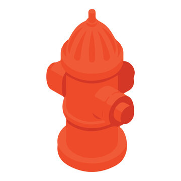 Red fire hydrant flat vector illustration