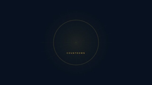 Countdown Timer with Golden Circular Progress Indicator and Minimalist Modern Typography Design