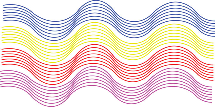 Waves vector design featuring colorful parallel horizontal