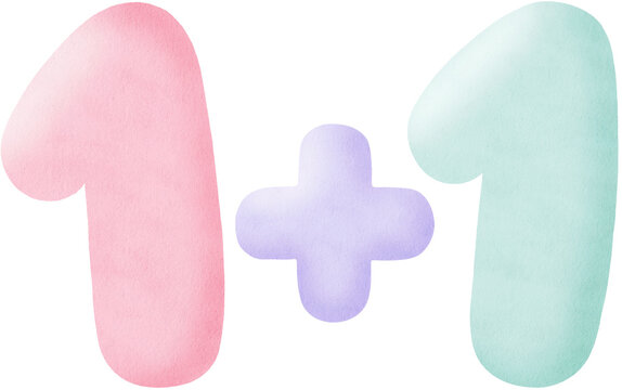 Cute Pastel 1+1 Buy One Get One Promotional Lettering