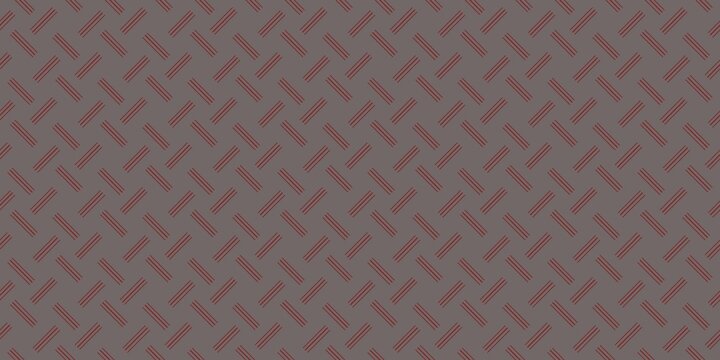 Repeating geometric pattern of thin red diagonal lines on a muted gray background. Alternating stripe groups create a woven effect for textiles, wallpaper, and packaging.