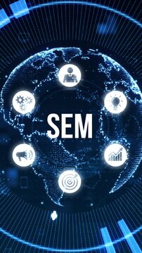 SEM Search Engine Optimization Marketing Ranking concept for website.