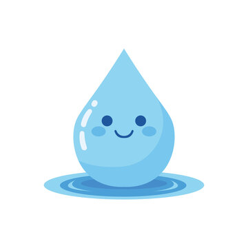 Happy smiling water droplet icon