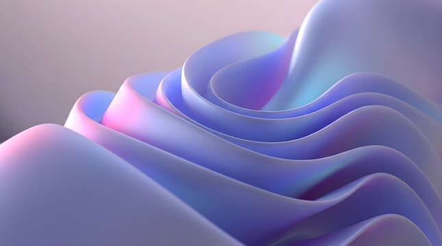 Abstract Flowing Pastel Waves Background Featuring Soft Curved Gradients and Fluid Geometric Shapes for Modern Digital Design Projects