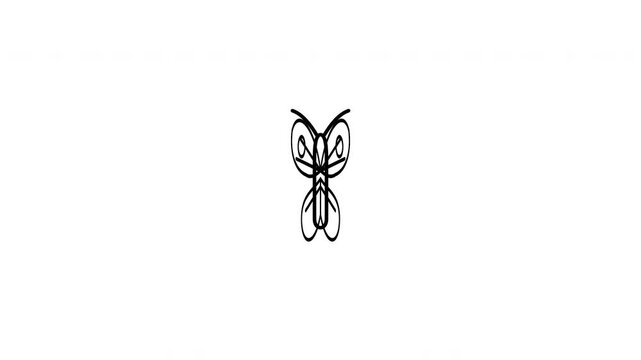 Cartoon angry fly vector illustration. Simple black and white line art drawing of a mad insect isolated on white background.