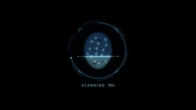 Fingerprint scan authentication HUD with access granted