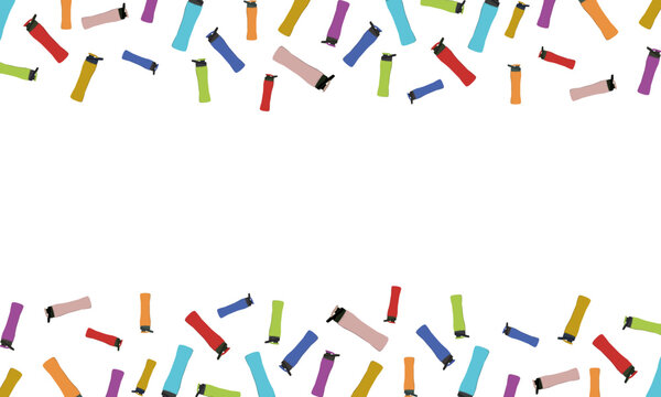 colorful sports water bottles border frame