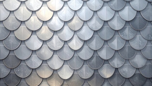 Abstract metallic fish scale pattern background texture.