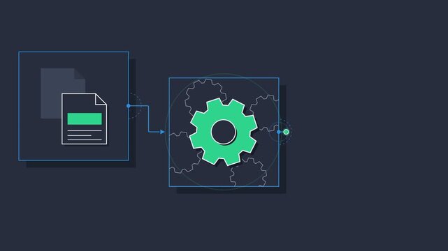 Digital Document Processing and Automation Workflow Concept Illustration for Software System Management