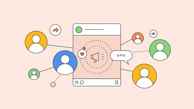 Conceptual Illustration of Social Media Networking and Digital Communication via Smartphone Application