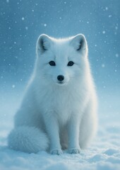 Naklejka premium Majestic arctic fox in snow