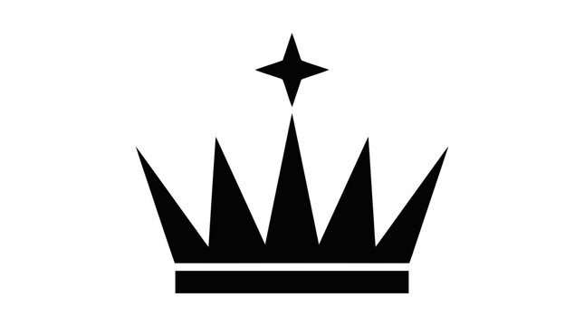 Vector illustration of crown icon with star detail on a transparent background